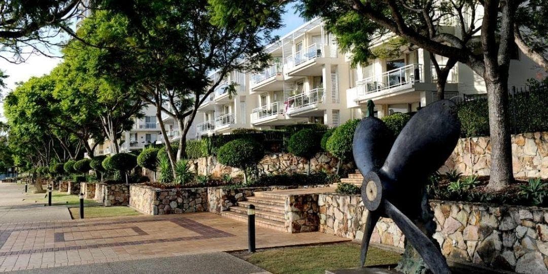 Bridgewater Quays apartments and waterfront walkway, Brisbane